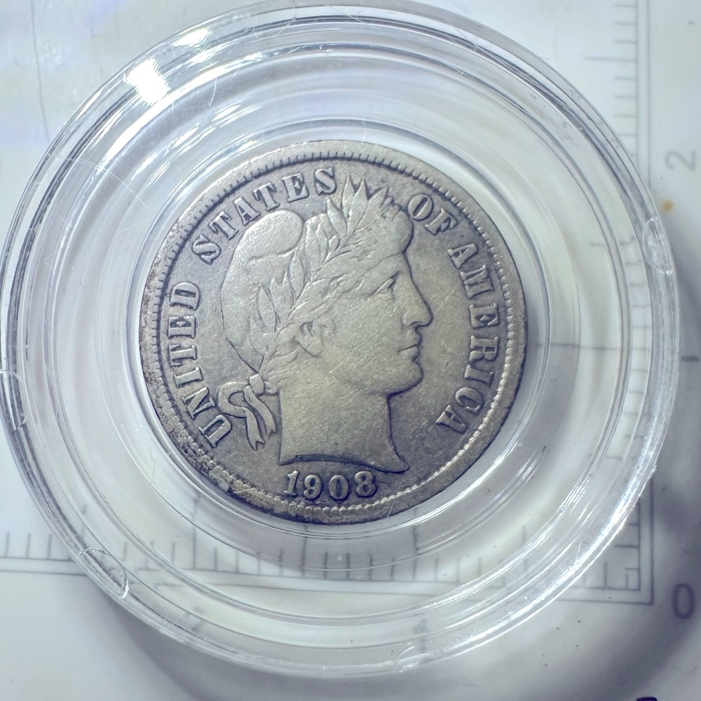1908 barber dime.